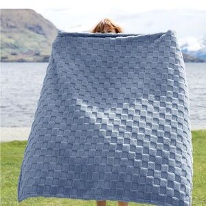 Ashley Blue Fleece Blanket for Couch - Super Soft Cozy Blankets for Women 50x60